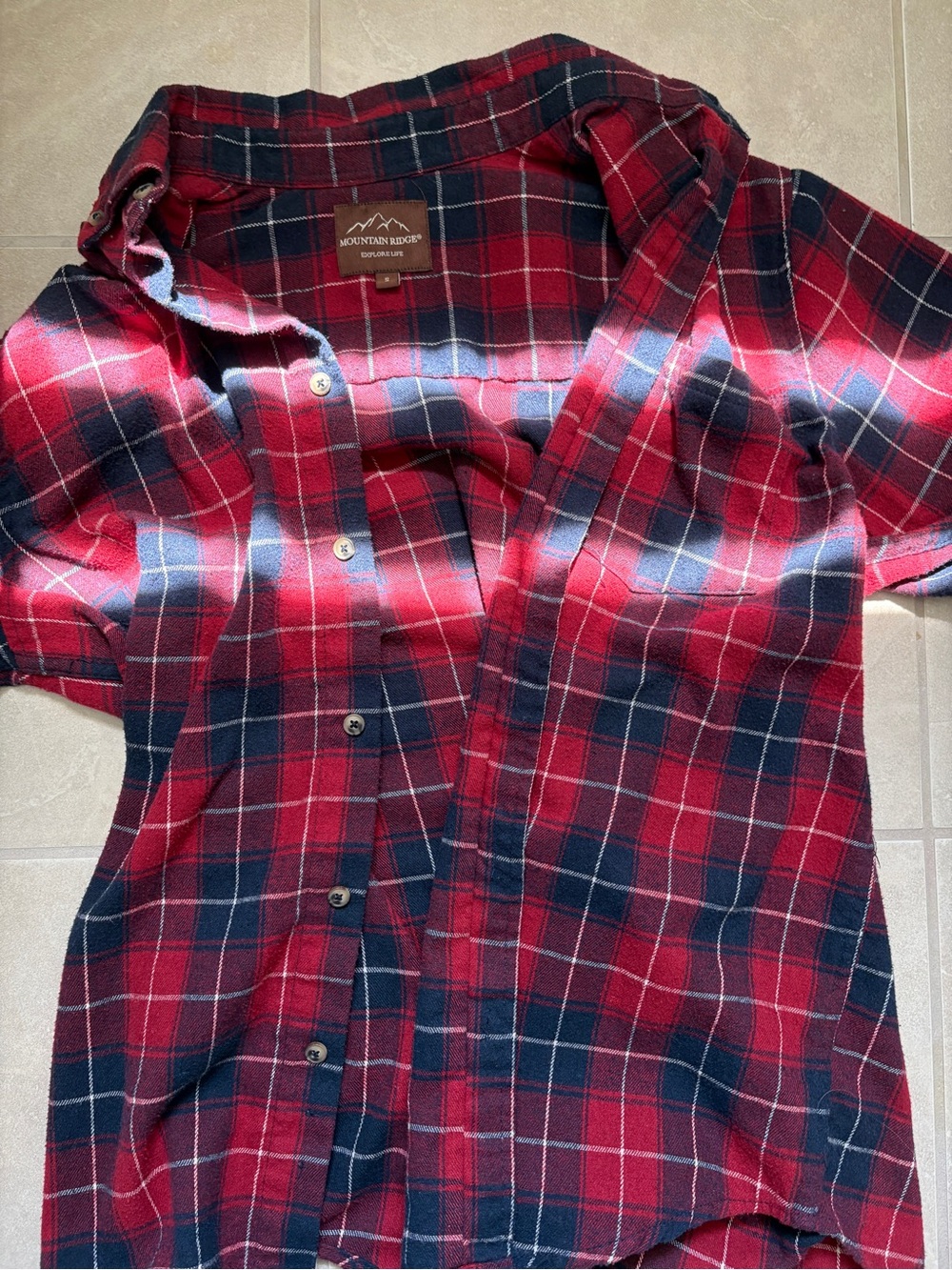 Mountain Ridge Red & Navy Plaid Button-Down Shirt - Men's Casual